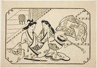 After a little music, from an untitled series of 12 erotic prints by Hishikawa Moronobu