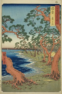 Harima Province: Maiko Beach (Harima, Maiko no hama), from the series "Famous Places in the Sixty-odd Provinces (Rokujuyoshu meisho zue)" by Utagawa Hiroshige