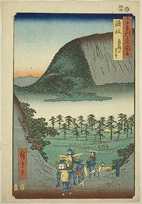 Sanuki Province: Distant View of Mount Zozu (Sanuki, Zozusan enbo), from the series "Famous Places in the Sixty-odd Provinces (Rokujuyoshu meisho zue)" by Utagawa Hiroshige