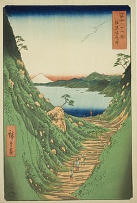 Shiojiri Pass in Shinano Province (Shinano Shiojiri toge) , from the series "Thirty-six Views of Mount Fuji (Fuji sanjurokkei)" by Utagawa Hiroshige