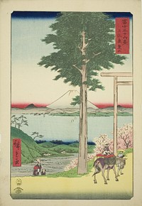 Mount Kano in Kazusa Province (Kazusa Rokusozan), from the series "Thirty-six Views of Mount Fuji (Fuji sanjurokkei)" by Utagawa Hiroshige