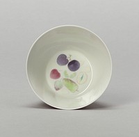 Cup with Stylized Fruit: Plums, Cherries, Melon, and Seeds