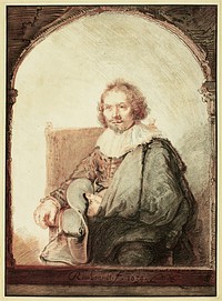 Portrait of a Man in an Arm Chair, from Collection d'imitations de Dessins d'après les Principaux Maîtres Hollandais et Flamands by Christian Josi