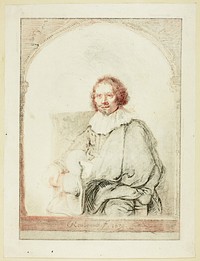 Portrait of a Man in an Arm Chair, from Collection d'imitations de Dessins d'après les Principaux Maîtres Hollandais et Flamands by Christian Josi
