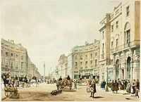 Regent Street Looking Towards the Duke of York's Column, plate twelve from Original Views of London as It Is by Thomas Shotter Boys