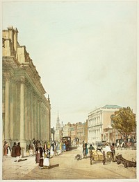 Board of Trade, Whitehall, from Downing Street, plate eight from Original Views of London as It Is by Thomas Shotter Boys