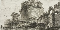 Tomb of Caecilia Metella called Capo di Bove [Ox Head], plate twenty from Some Views of Triumphal Arches and other monuments by Giovanni Battista Piranesi