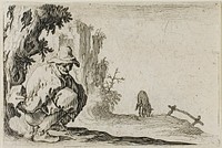 The Peasant Squatting, from The Caprices by Jacques Callot