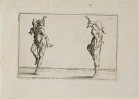 The Two Pantaloons Looking at Each Other, from The Caprices by Jacques Callot