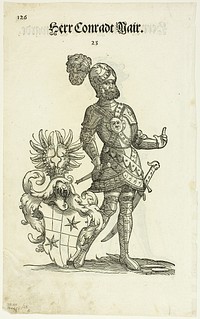 Herr Conradt Mair (recto) and Herr Hanns Paulus Herwardt (verso) from Augsburger Geschlechter Buch, plate 25 from Woodcuts from Books of the XVI Century by Christoph Weiditz, I