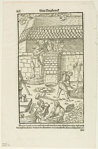 Page CCCL from Vom Bergwerck XII Bücher by Agricola, plate 43 from Woodcuts from Books of the XVI Century by Hans Rudolf Manuel Deutsch