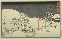 Seki—No. 48, from the series "Fifty-three Stations of the Tokaido (Tokaido gojusan tsugi)," also known as the Reisho Tokaido by Utagawa Hiroshige