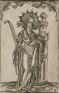Saint Barbara with a Palm and a Book by Master S