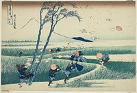 Ejiri in Suruga Province (Sunshu Ejiri), from the series "Thirty-six Views of Mount Fuji (Fugaku sanjurokkei)" by Katsushika Hokusai
