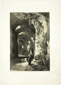 Ruin of an Amphitheatre at Pouzzoles (Kingdom of Naples), plate 9 from Oeuvres de A. Calame by Alexandre Calame