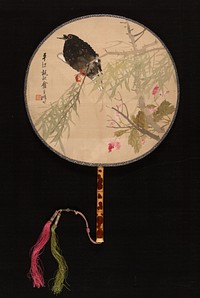 Mynah on a Branch 花鸟竹柄团扇