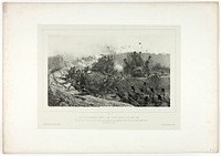 Sortie of the Roman garrison..., from Souvenirs d’Italie: Expédition de Rome by Denis Auguste Marie Raffet