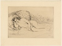 Woman Reclining, to the Left by Pierre-Auguste Renoir