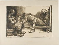 In the Dugout by Théophile-Alexandre Pierre Steinlen