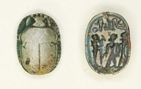 Scarab: The God Ptah with a Standing King and the Name of Usermaatra Setepenra (Ramesses II) by Ancient Egyptian