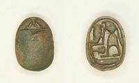 Scarab: Falcon-Headed Deity with Cobra by Ancient Egyptian