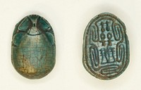 Scarab: Hieroglyphs (nfr-signs, anx-signs, Dd-signs) by Ancient Egyptian