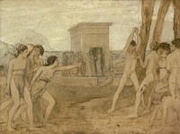 Young Spartan Girls Challenging Boys by Hilaire Germain Edgar Degas