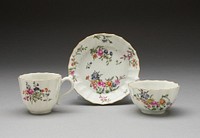 Tea Bowl, Coffee Cup, and Saucer by Worcester Porcelain Factory (Manufacturer)