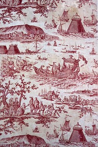 The Inauguration of The Port of Cherbourg by Louis XVI (Furnishing Fabric) by Jean Baptiste Huet (Designer)