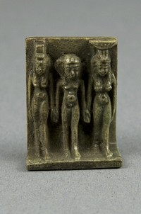 Amulet of the Goddesses Isis and Nephthys with Horus Standing Between by Ancient Egyptian