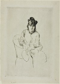 Portrait of Berthe Morisot by Marcellin Gilbert Desboutin