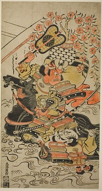 A Battle in Mid-Stream by Torii Kiyonobu I