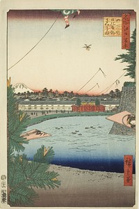 Hibiya and Soto-Sakurada from Yamashita-cho (Yamashita-cho Hibiya Soto-Sakurada), from the series "One Hundred Famous Views of Edo (Meisho Edo hyakkei)" by Utagawa Hiroshige