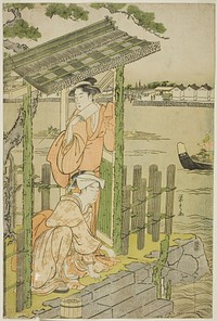 Gathering at a Teahouse on the Bank of the Sumida River by Chôbunsai Eishi