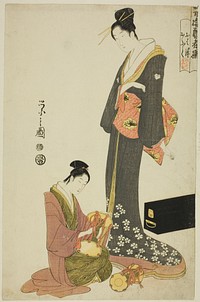 Ohana and Ofuku, from the series "A Selection of Entertainers from the Pleasure Quarters (Seiro geisha sen)" by Chôbunsai Eishi