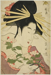 The Courtesan Hinazuru of the Chojiya by Ichirakutei Eisui