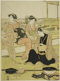 Overlooking the bay at Shinagawa by Utagawa Toyokuni I