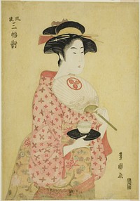 Takashima Ohisa, from the series "A Fashionable Set of Three (Furyu sanpuku tsui)" by Utagawa Toyokuni I