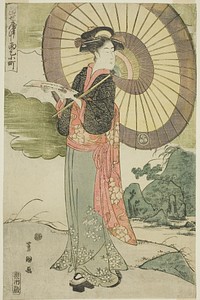 A Contemporary Parody of Komachi Prays for Rain (Tosei yatsushi Amagoi Komachi) by Utagawa Toyokuni I