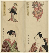 Six actors dreaming of their roles, from the series "Spring Plays of 1804: The Pillow of Kontan (Koshi haru kyogen kontan no makura)" by Utagawa Toyokuni I