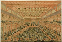 Perspective Picture of a Kabuki Theater (Uki-e Kabuki shibai no zu) by Utagawa Toyoharu