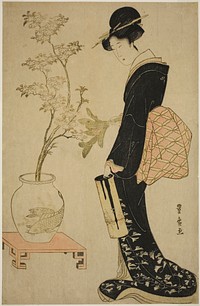 Viewing Ikebana by Utagawa Toyohiro