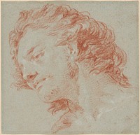 The Head of a Young Man in Profile to the Left (recto); Studies of Allegorical Figures (verso) by Giambattista Tiepolo