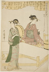 No. 11 (juichi), from the series "Women Engaged in the Sericulture Industry (Joshoku kaiko tewaza-gusa)" by Kitagawa Utamaro