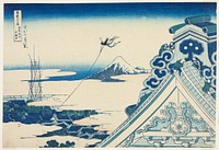 Honganji Temple at Asakusa in Edo (Toto Asakusa Honganji), from the series "Thirty-six Views of Mount Fuji (Fugaku sanjurokkei)" by Katsushika Hokusai