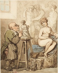 Preparation for the Academy—Old Joseph Nollekens and his Venus by Thomas Rowlandson