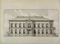 Design Studies, Elevation of a Villa, Presentation Elevation by Carl (Charles) J. Furst (Architect)