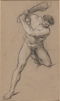 Hercules Raising his Club: Study for “Hercules and Cacus” by François Le Moyne