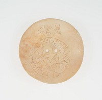 Disc from an Earflare Inscied with a Figure in Contoured Pose by Huastec