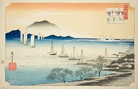 Returning Sails at Yabase (Yabase no kihan), from the series "Eight Views of Omi (Omi hakkei no uchi)" by Utagawa Hiroshige